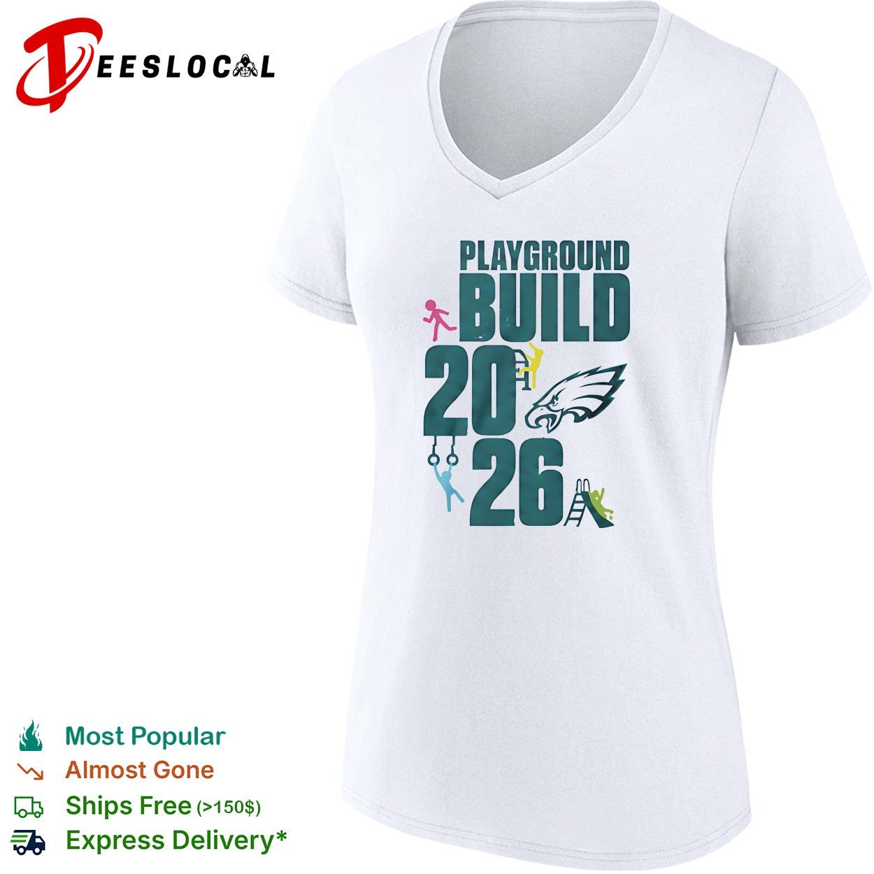 Philadelphia Eagles Playground Build 2026 NFL Football Team Logo Kids Play Shirt