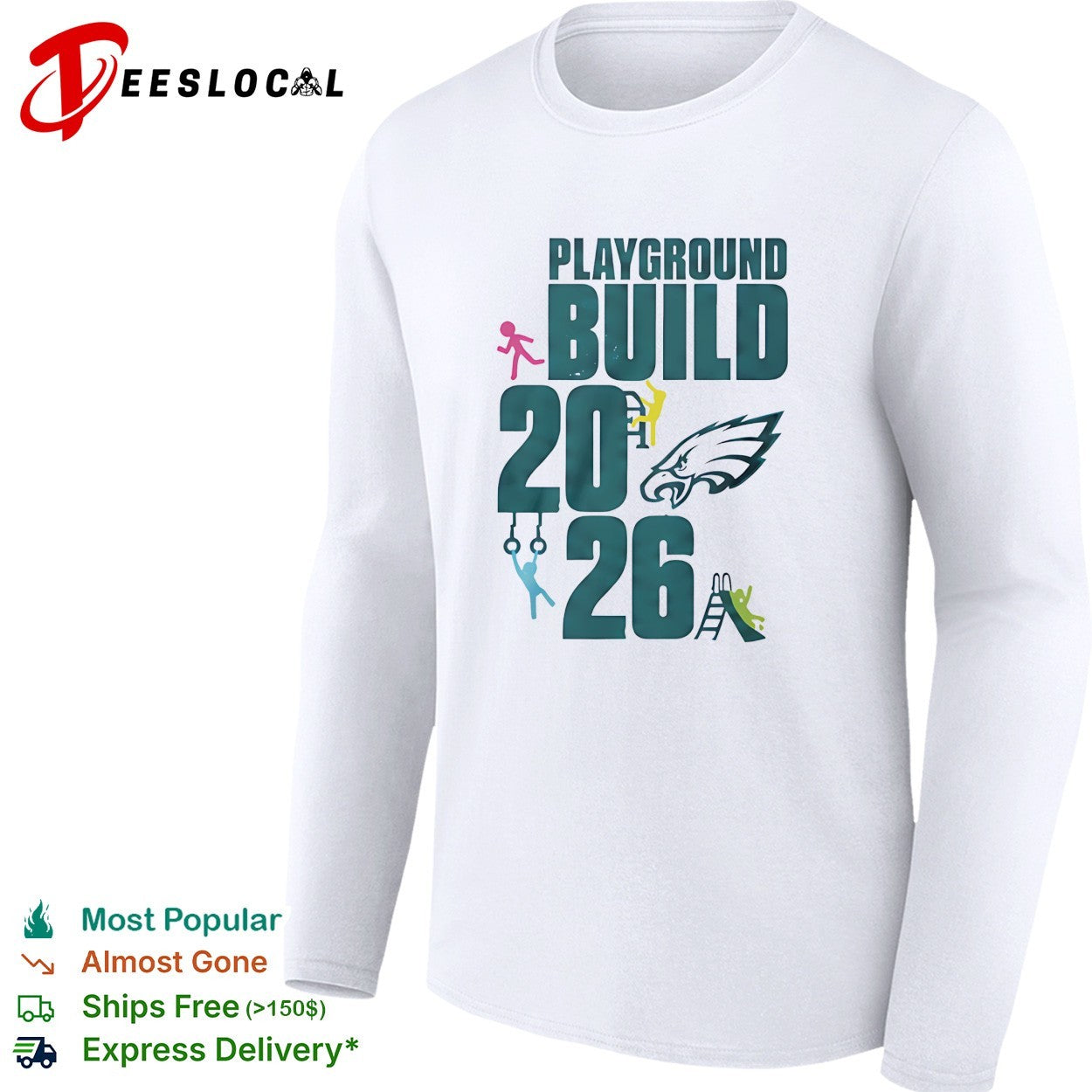 Philadelphia Eagles Playground Build 2026 NFL Football Team Logo Kids Play Shirt