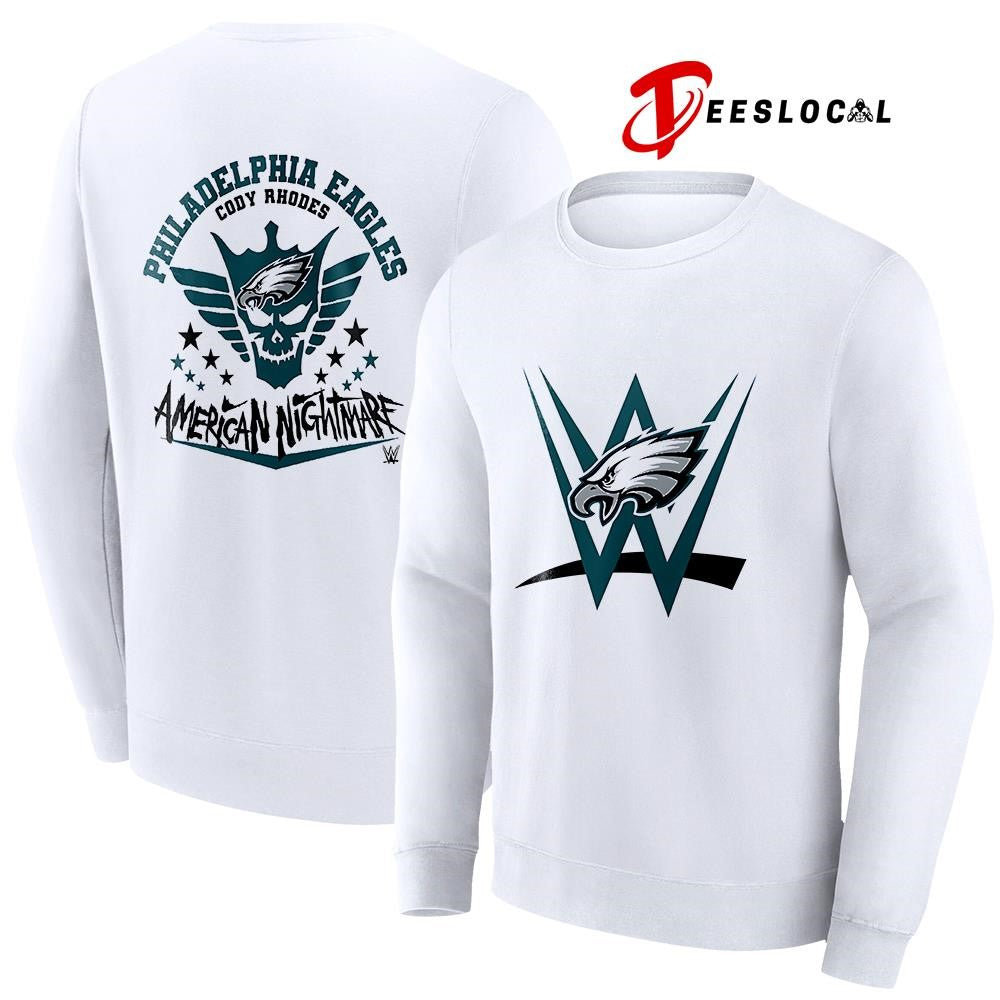 Philadelphia Eagles x Cody Rhones American nightmare logo shirt