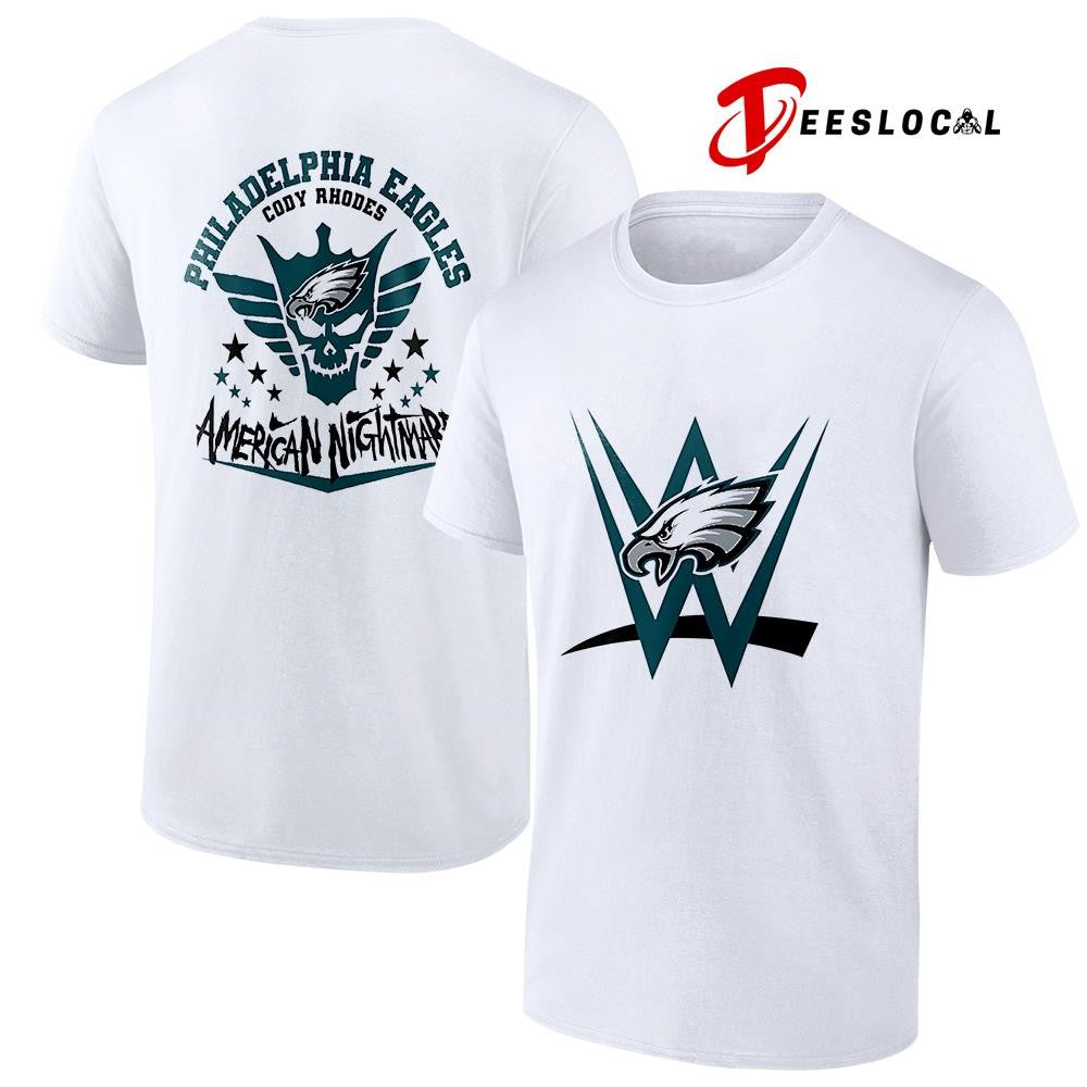 Philadelphia Eagles x Cody Rhones American nightmare logo shirt