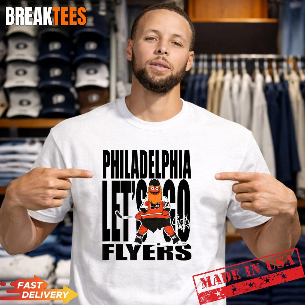 Philadelphia Flyers Gritty Mascot Let’s Go NHL Licensed T-Shirt