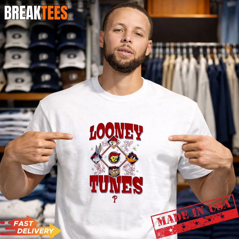 Philadelphia Phillies baseball Looney Tunes cartoon T-Shirt