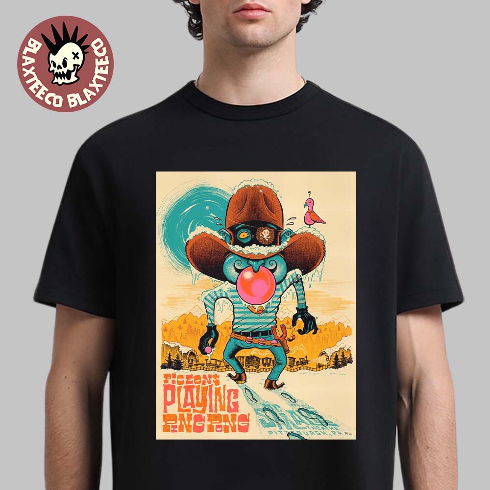 Pigeons Playing Ping Pong Pittsburgh Pennsylvania 2026 Venue Poster At Mr. Smalls Theatre On February 6 And 7 2026 T-Shirt