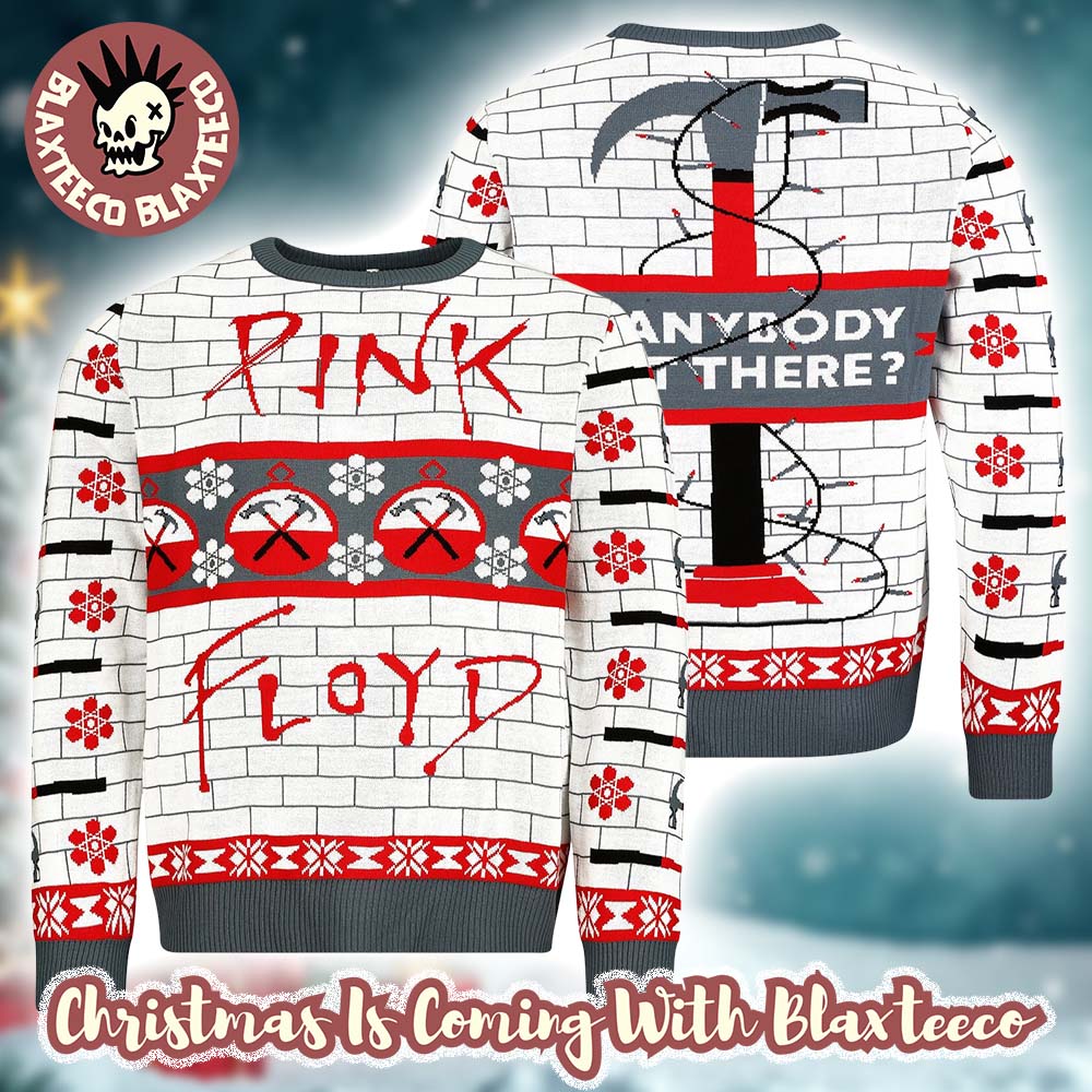 Pink Floyd The Wall Is Anybody Out There Knitted White Holiday Sweater Christmas Jumper