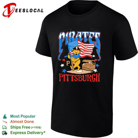 Pittsburgh Pirates x Grateful Dead dancing bear flag MLB graphic shirt