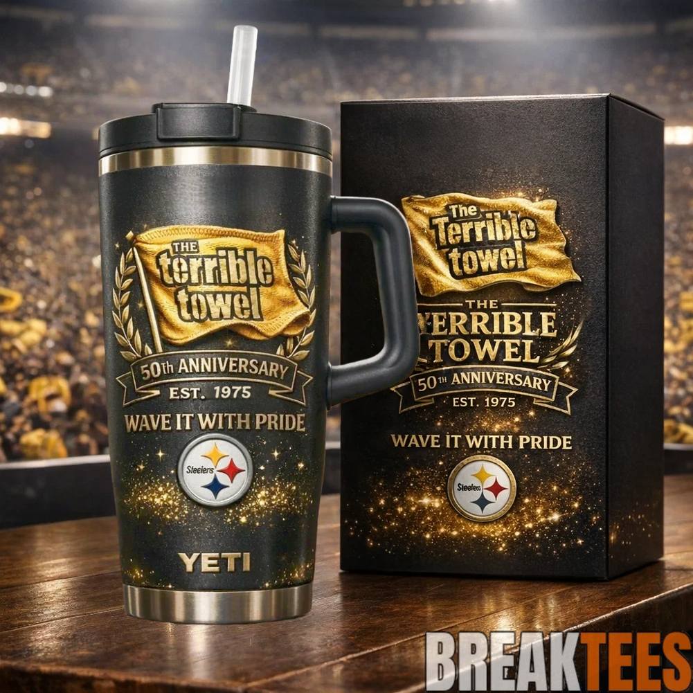 Pittsburgh Steelers Terrible Towel 50th Anniversary YETI Tumbler