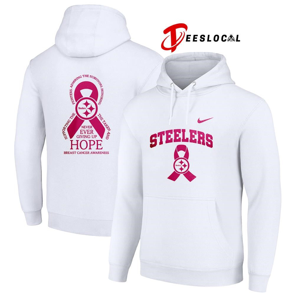 Pittsburgh Steelers never ever giving up hope breast cancer awareness shirt