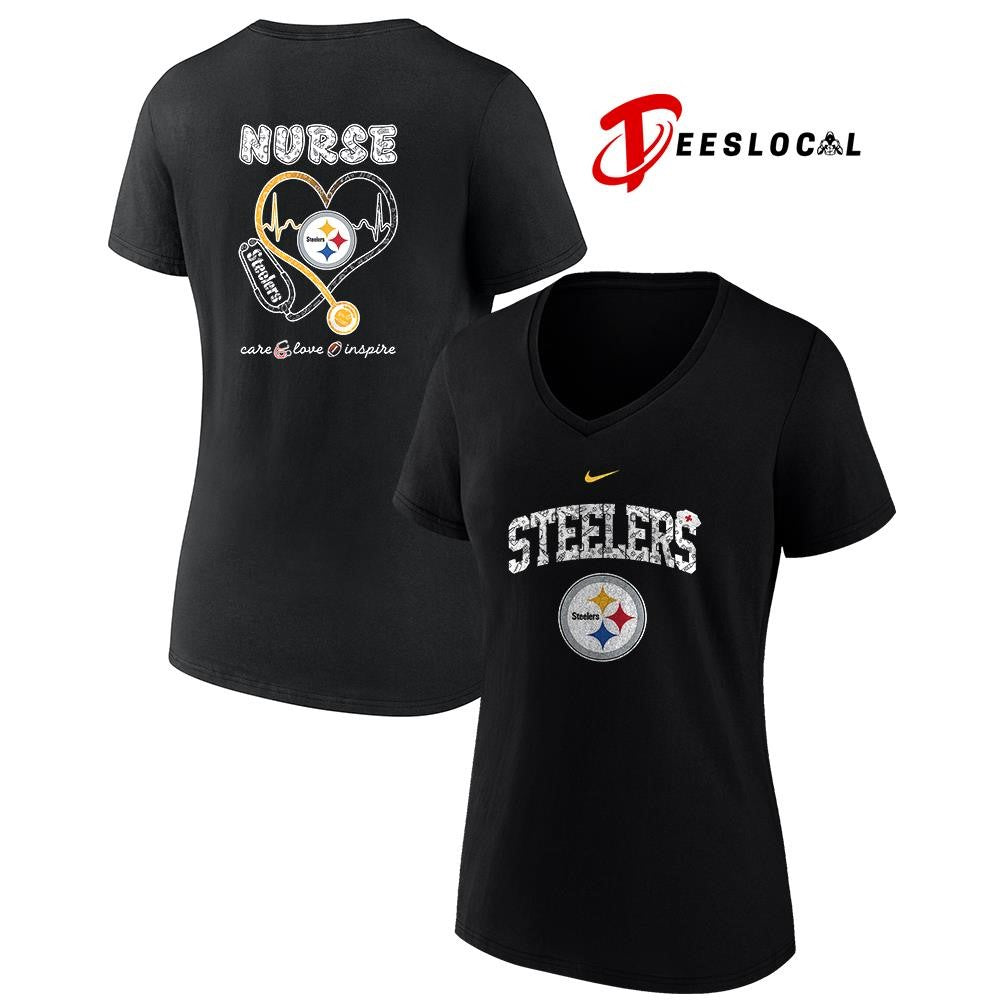 Pittsburgh Steelers x Nurse care love inspire logo shirt