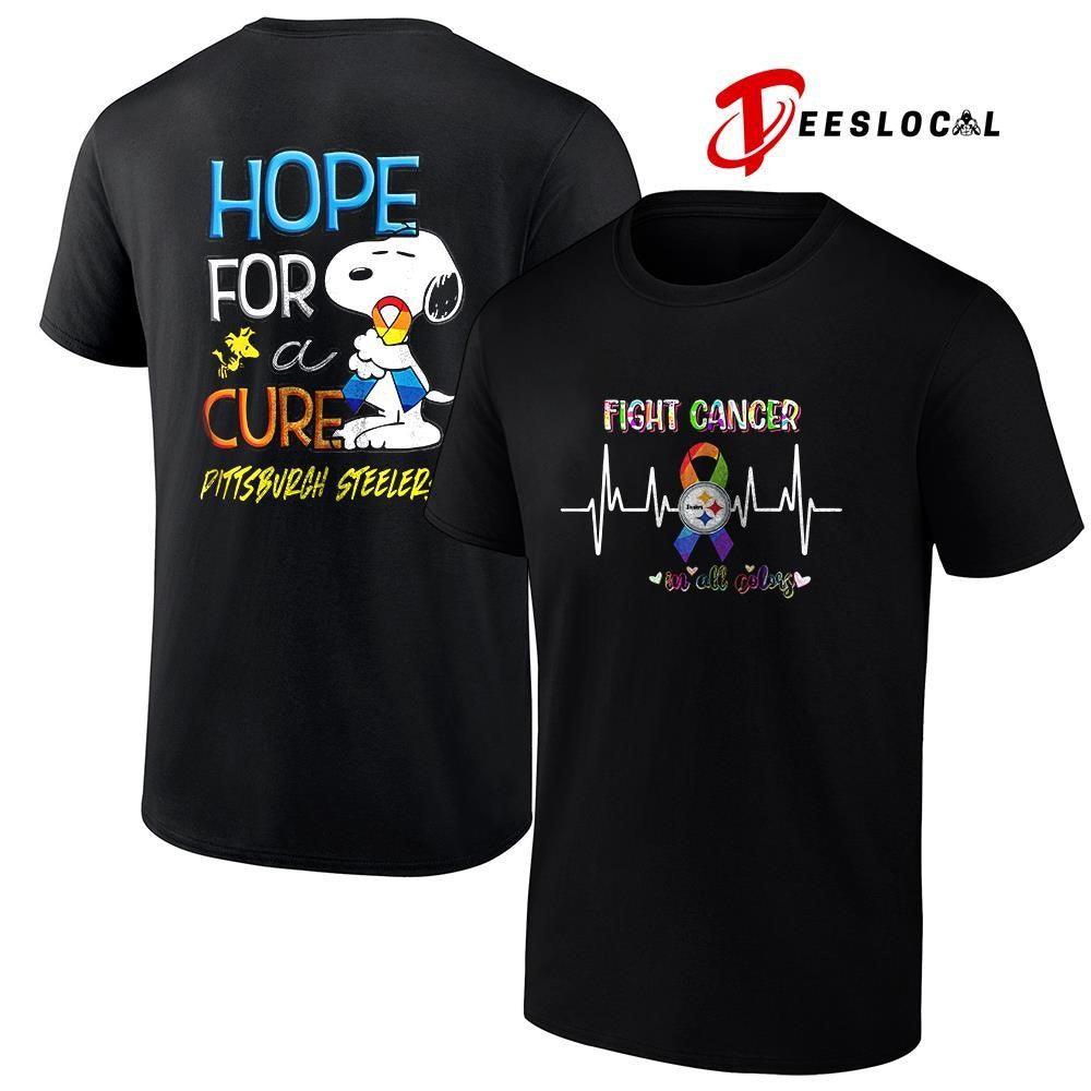 Pittsburgh Steelers x Peanuts Snoopy fight cancer in all colors hope for a cure shirt