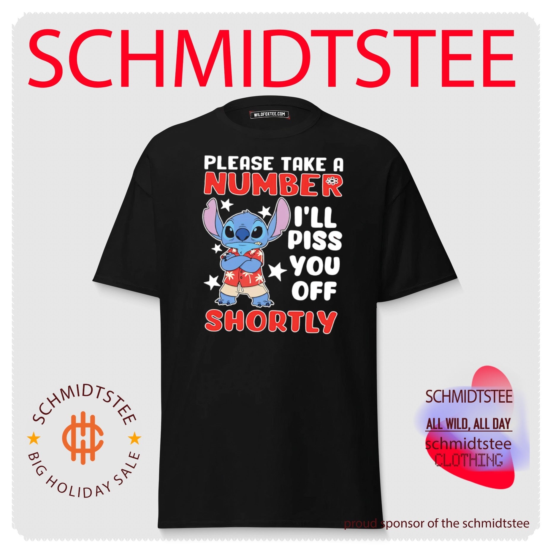 Please take a number I’ll piss you off shortly Stitch shirt