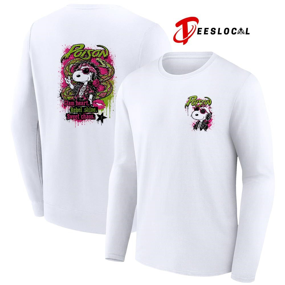 Poison x Peanuts Snoopy glam heart rebel shine sweet chaos shirt