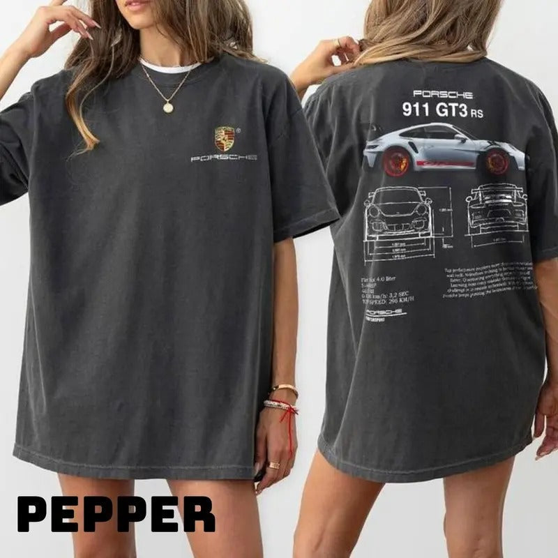 Porsche 911 GT3 RS Shirt Porsche 911 GT3 RS 2 Side Top Menswear Underwear Streetwear T-Shirts