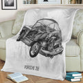 Porsche 356 Fleece Throw Blanket