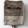 Porsche 911 GT3 RS 992 Woven Tapestry Throw Blanket with Fringe