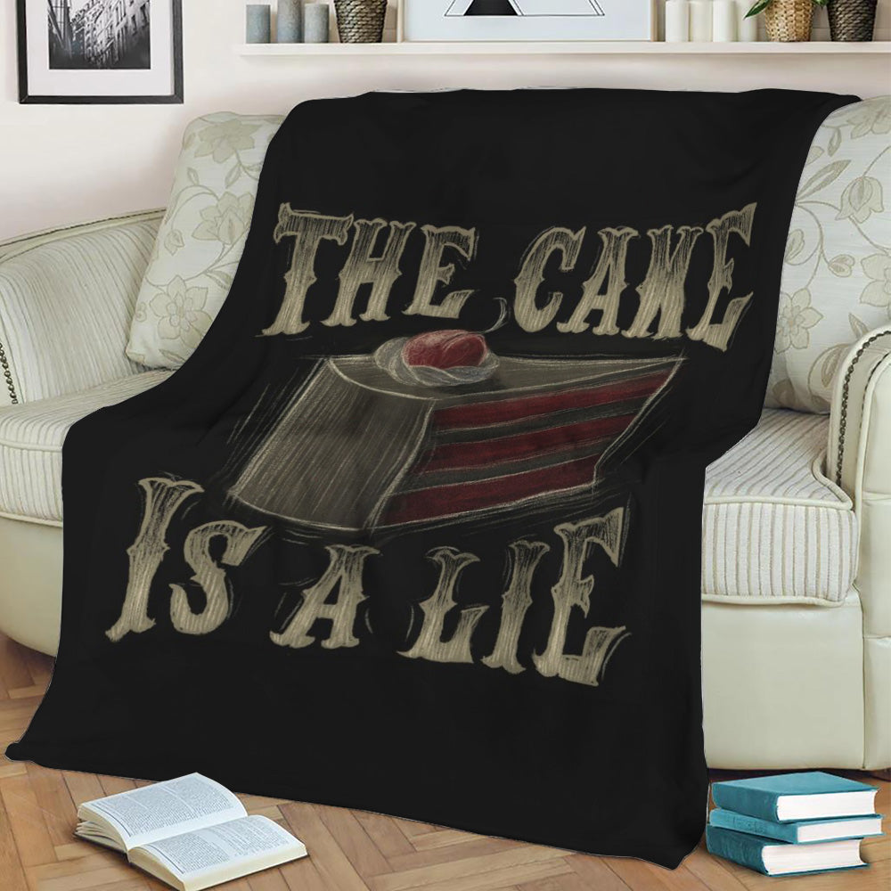 Portal The Cake is a Lie Fleece Throw Blanket