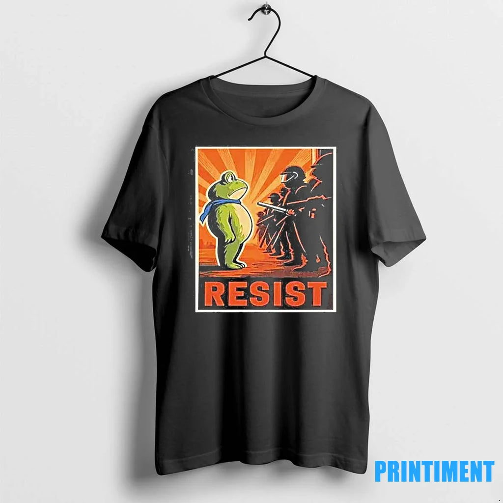 Portland Frog Protest Resist Retro Sunset Tshirts Sweater