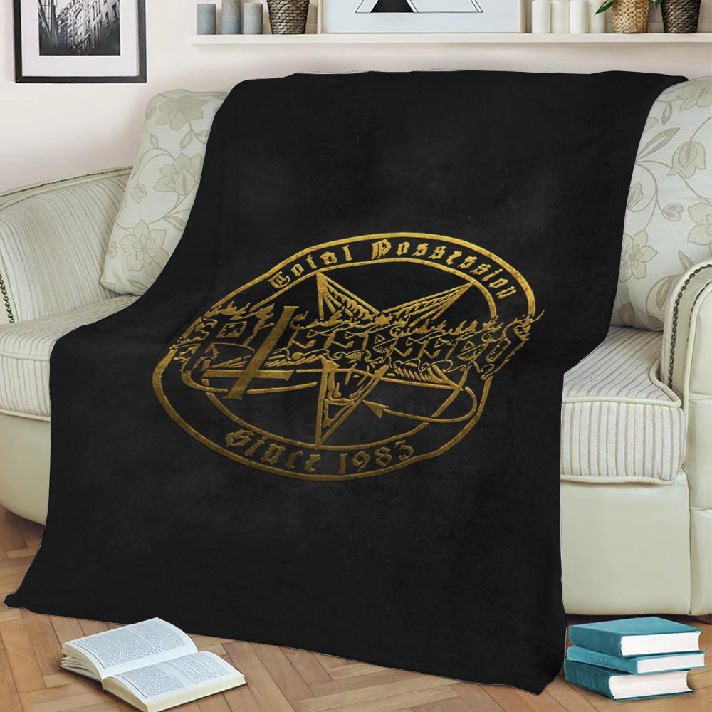 Possessed death metal logo Fleece Throw Blanket