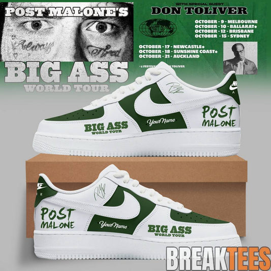 Post Malone Big Ass World Tour Custom Air Force 1 Shoes