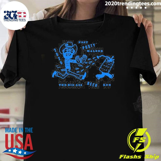Post Malone Tour 2026 Beer Run Tee Shirt