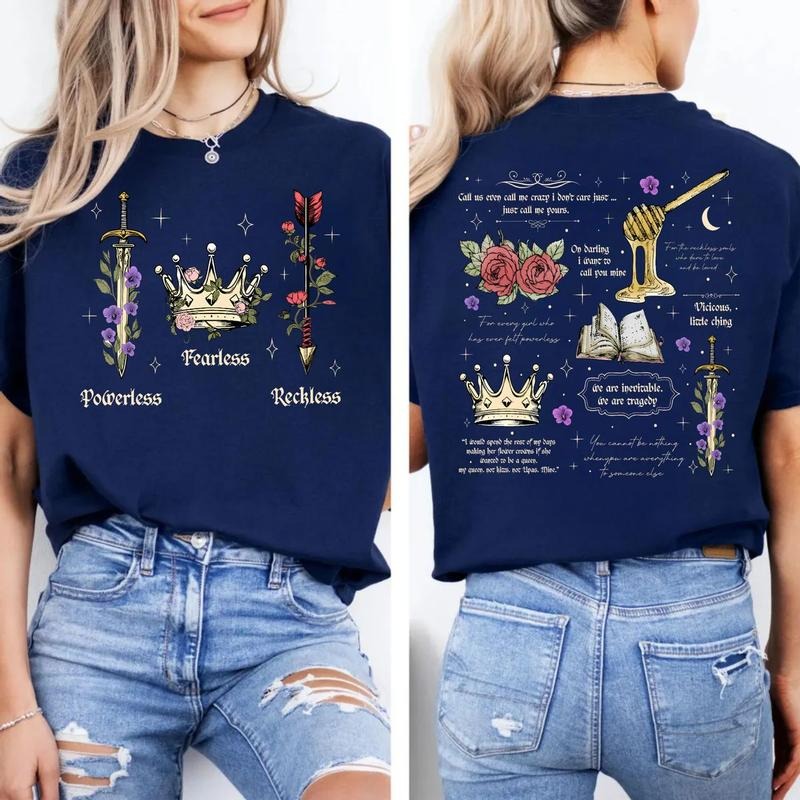 Powerless Bookish Shirt Fan Fearless Fan Shirt Kai Azer I Love You Bookworms Shirt Tops T-Shirts