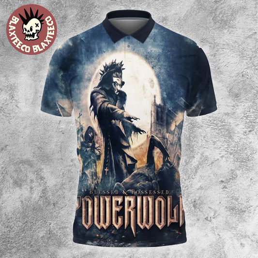 Powerwolf Blessed And Possessed Deluxe Editon Album Cover Polo Shirt