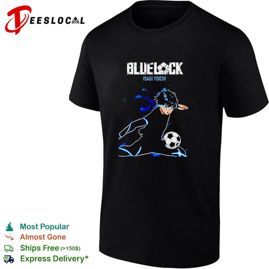 Blue Lock Isagi Yoichi silhouette kicking soccer ball illustration poster shirt