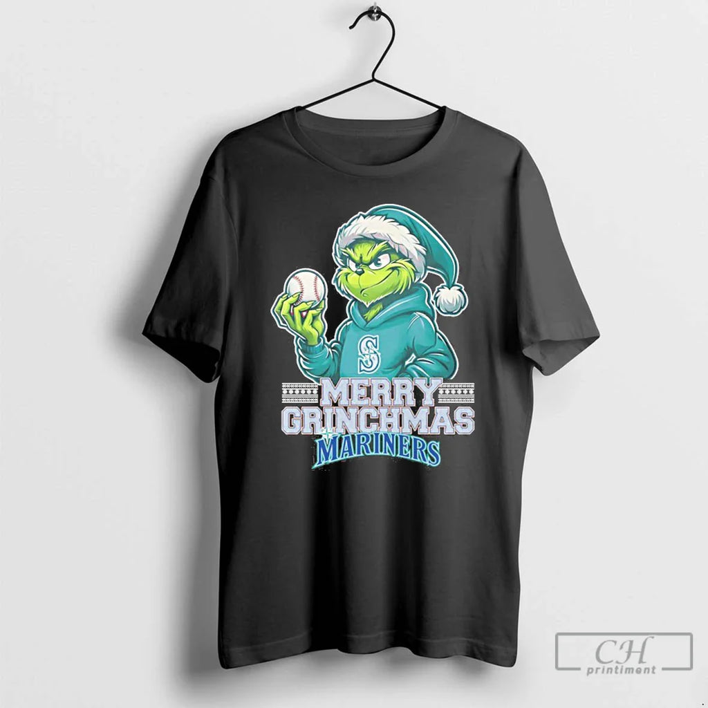 Premium Merry Grinchmas Grinch Seattle Mariners Christmas T Shirts