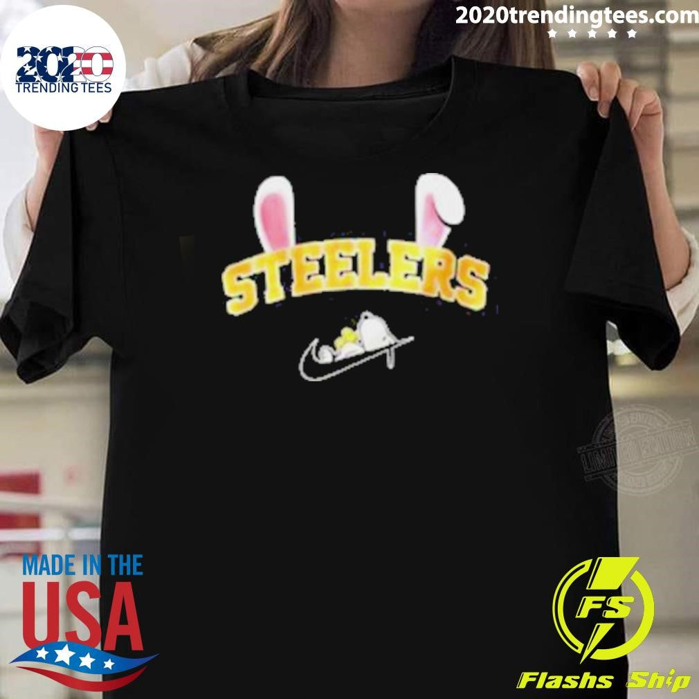 Pretty Pittsburgh Steelers X Snoopy Happy Easter Shirt