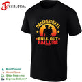 Professional pull out failure dad and toddler silhouette retro sunset humor shirt