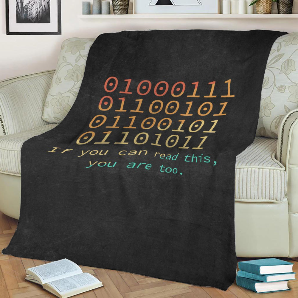Programmer Binary Code Fleece Throw Blanket