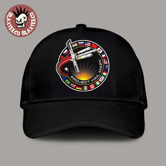 Project Hail Mary Spaceship With Nation Flags Mission Patch Classic Cap Hat Snapback