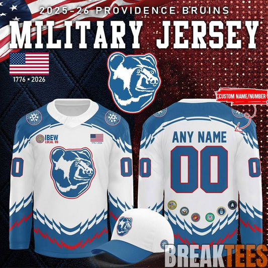 Providence Bruins 2026 Military Appreciation Custom Hockey Jersey