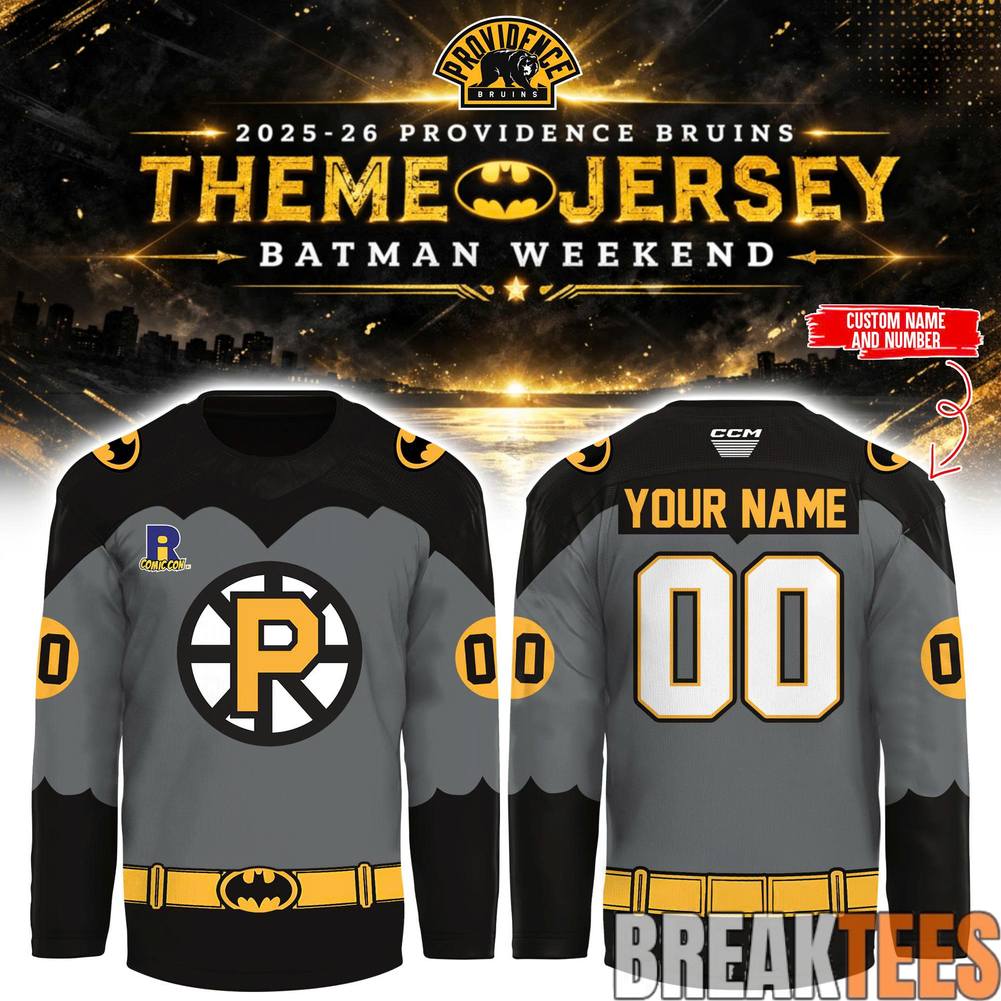 Providence Bruins x Batman Night 2026 Custom Hockey Jersey