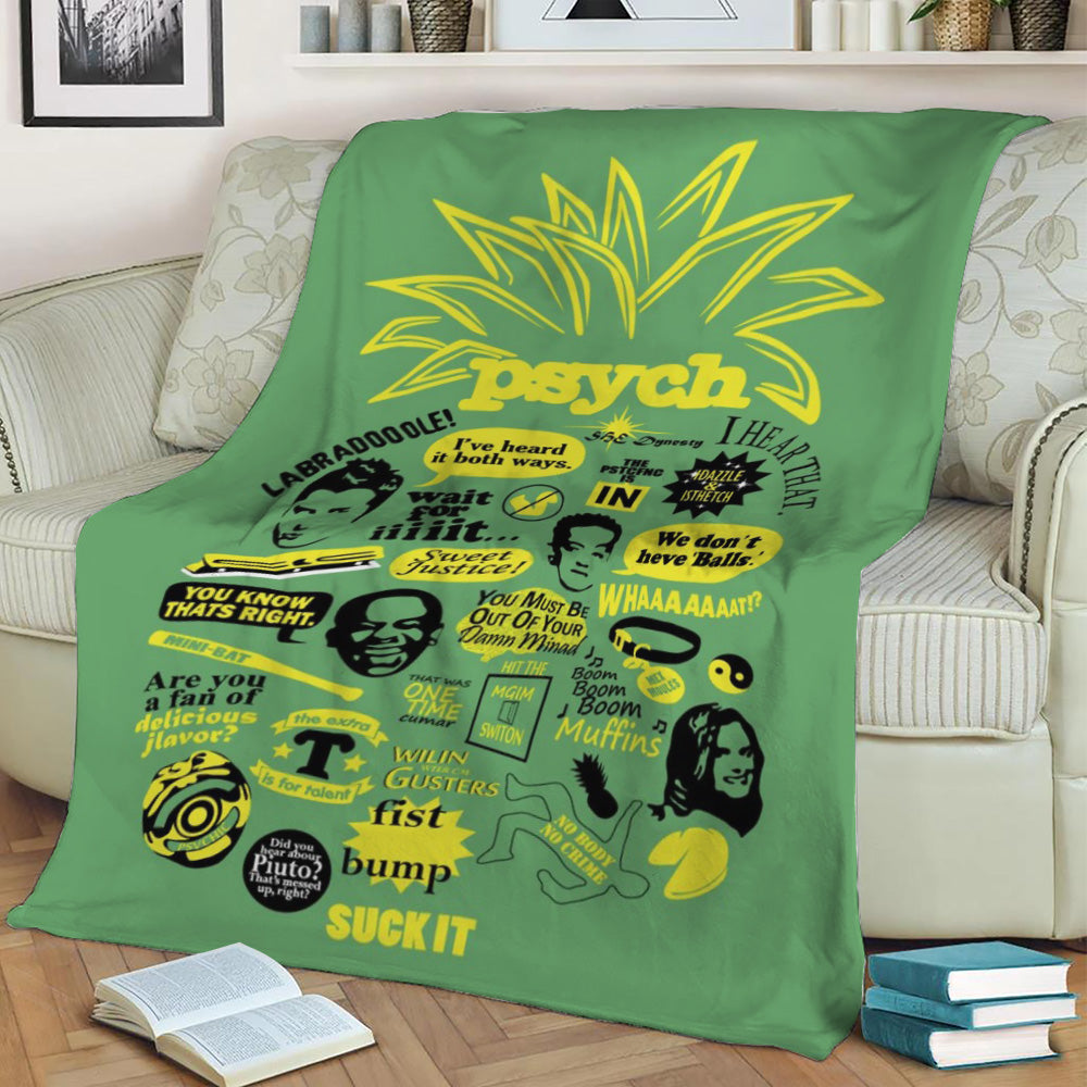 Psych Fleece Throw Blanket