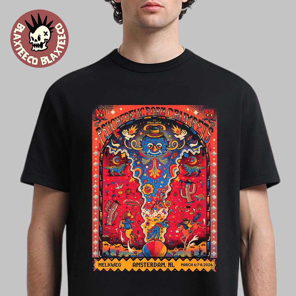 Psychedelic Porn Crumpets Amsterdam Netherlands 2026 Gig Poster At Melkweg On March 6 7 8 2026 T-Shirt