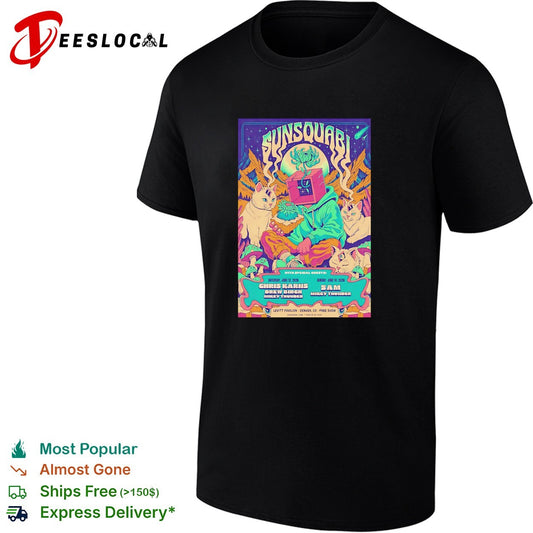 Psychedelic animated creatures neon music festival concert framed poster art shirt