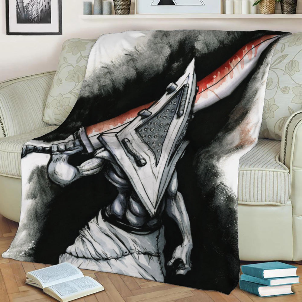 Pyramid Head Fleece Throw Blanket