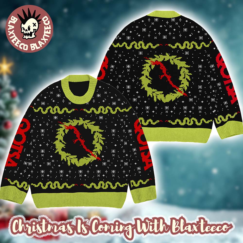 Queens Of The Stone Age Q Wreath Holiday Christmas Sweater