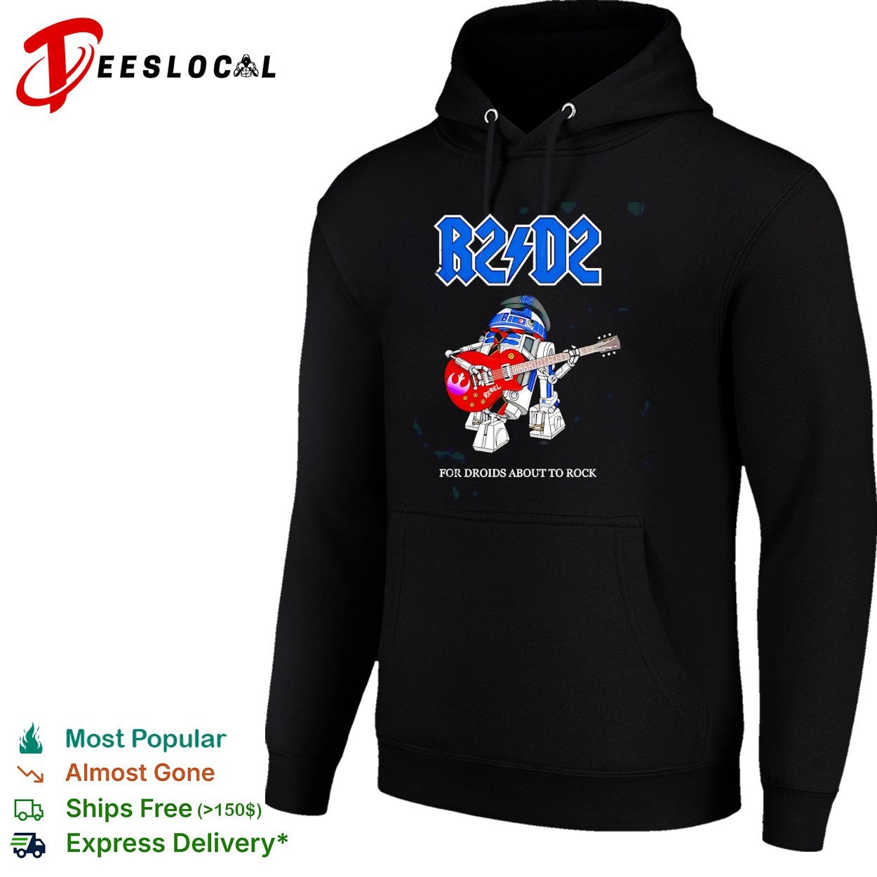 R2-D2 ACDC parody for droids about to rock Star Wars music shirt