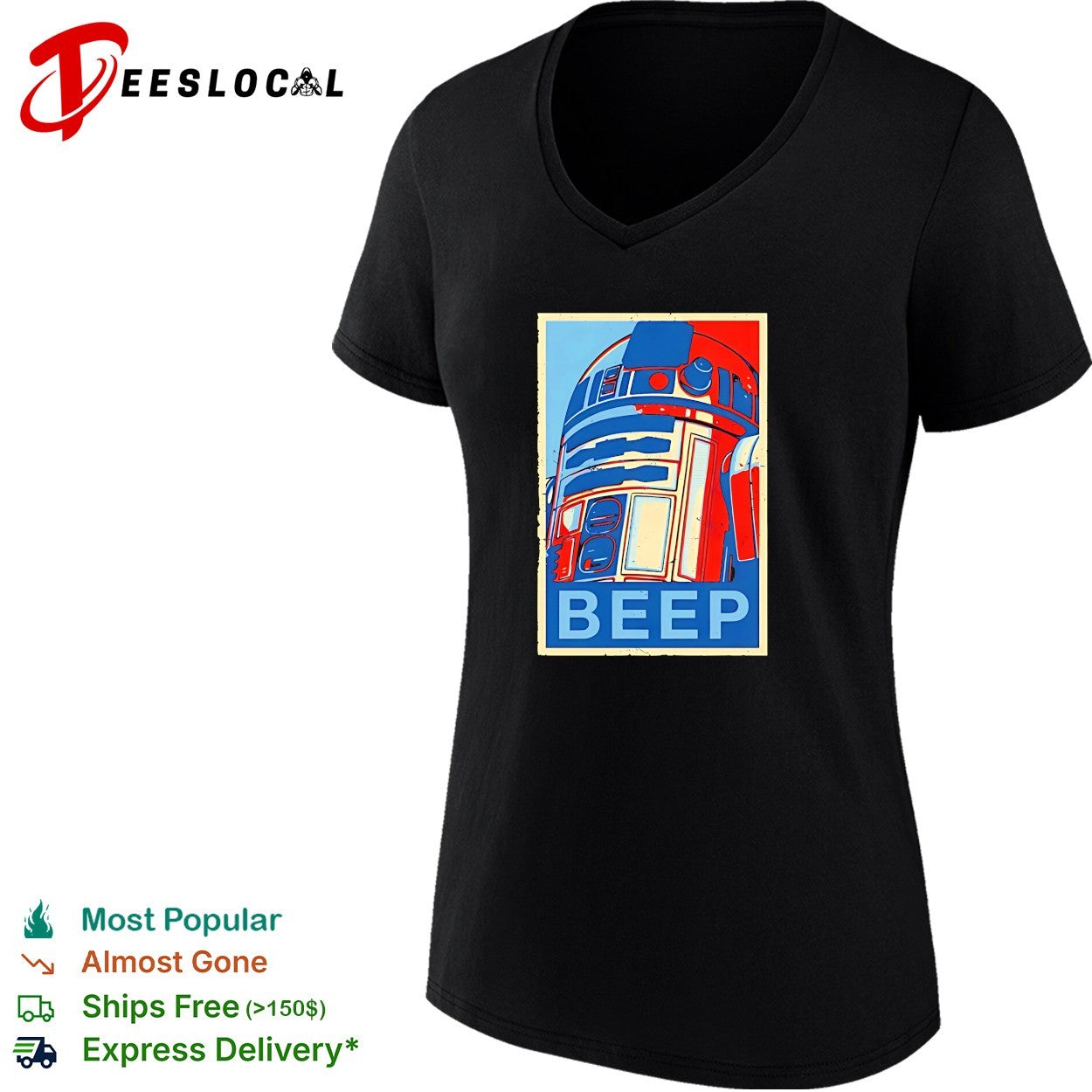 R2 D2 Star Wars Beep parody poster fan art design premium shirt