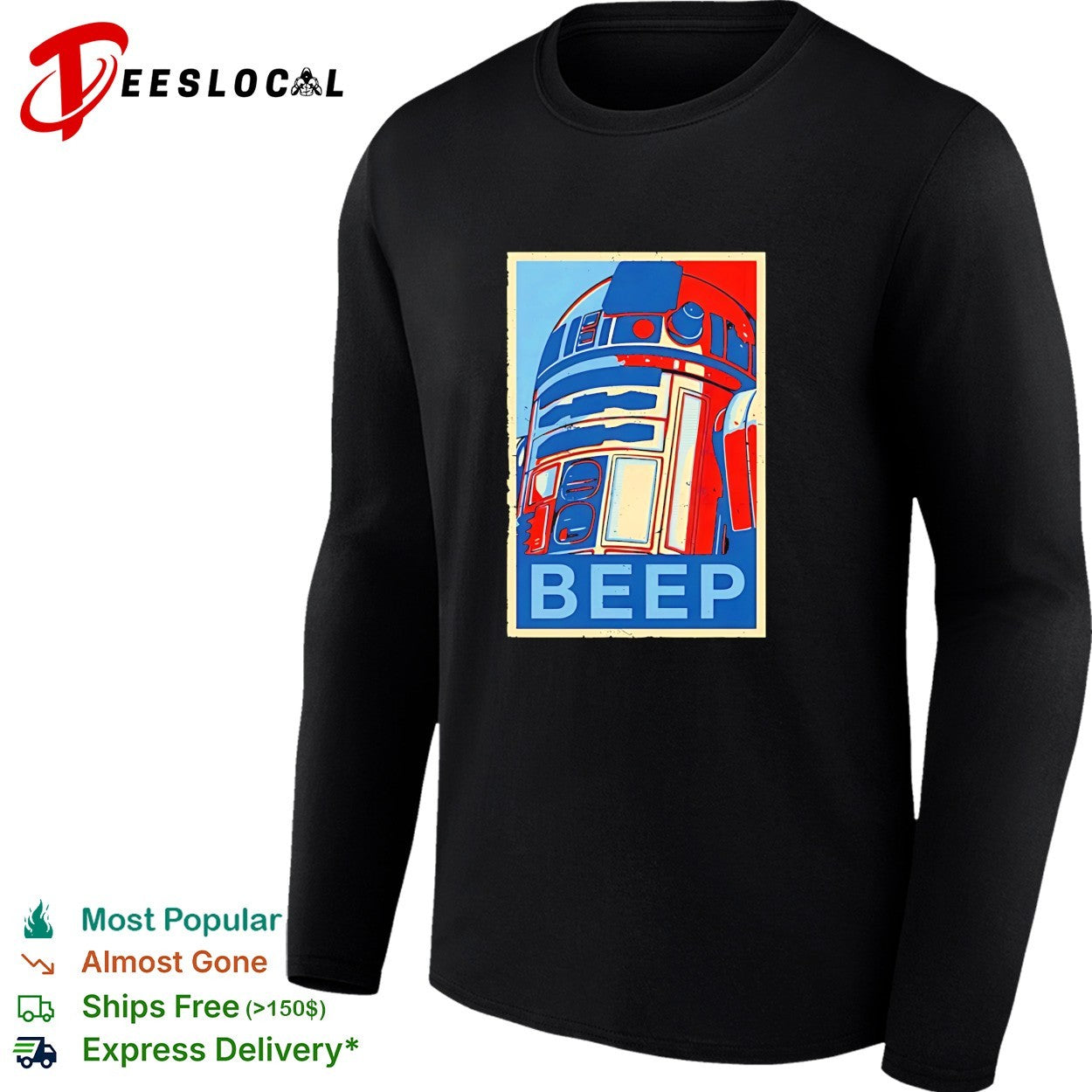 R2 D2 Star Wars Beep parody poster fan art design premium shirt