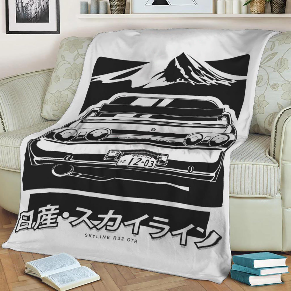 R32 GTR JPN Series Fleece Throw Blanket
