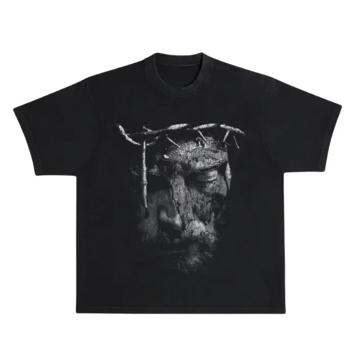 "REVERENCE" JESUS Vintage Retro Jesus Cross Top Womenswear Underwear Cotton Polyester Printed T-Shirts