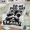 Raccoon trash lover Fleece Throw Blanket