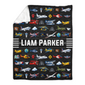 Personalized Airplane Blanket for Boys, Aviation Baby Gift, Custom Airplane Baby Blanket, Airplane Nursery Decor, Toddler Gift