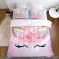 Rainbow Unicorn Comforter Set – Super Soft Microfiber Bedding (1 Comforter, 2 Pillowcases)