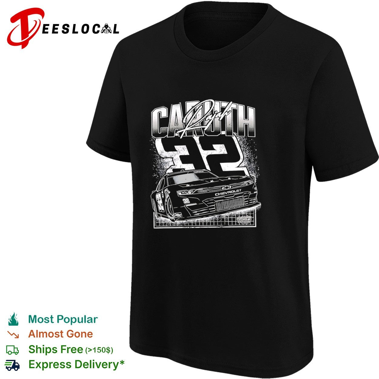 Rajah Caruth 32 Jordan Anderson Racing Chevrolet NASCAR Series Team Driver shirt