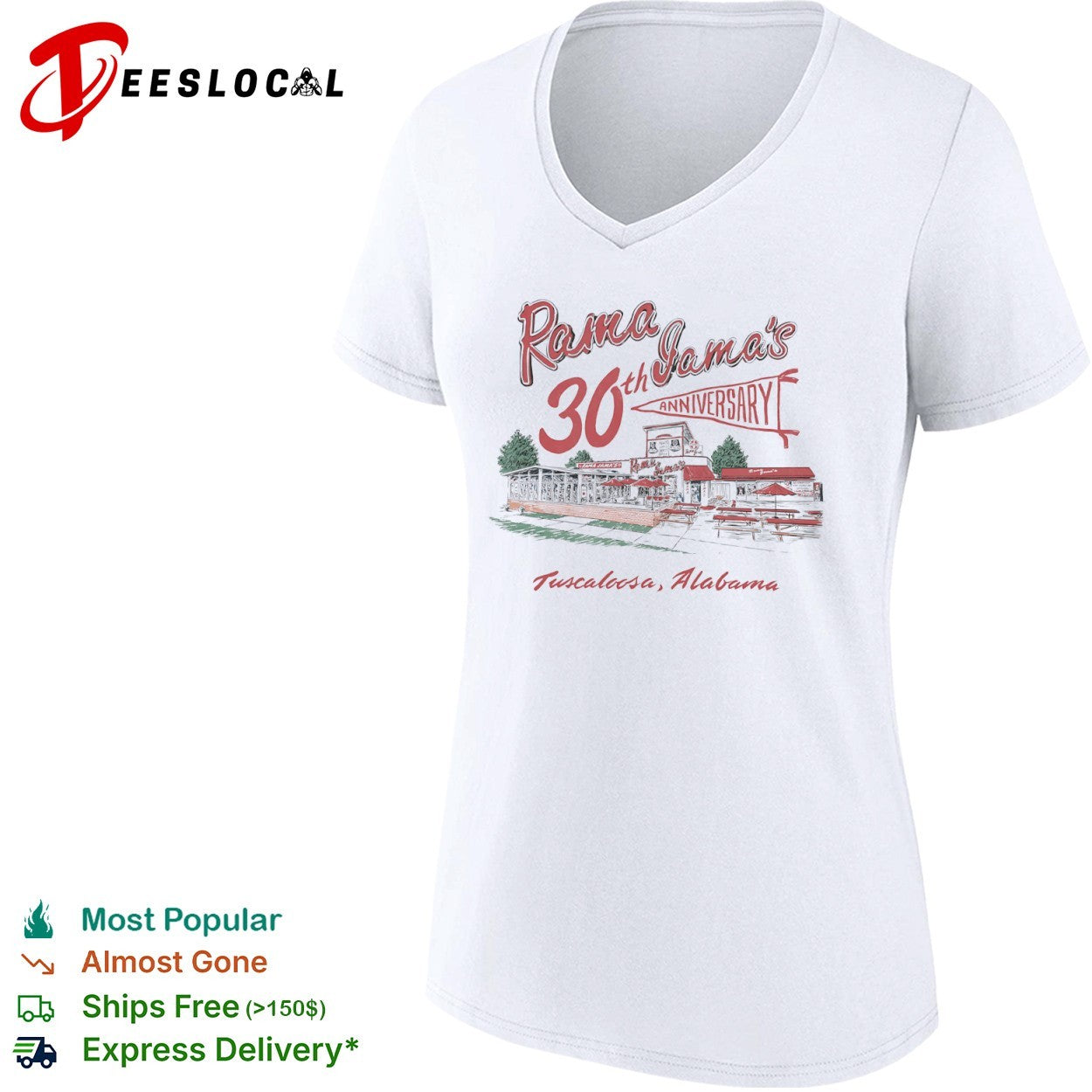 Rama Jama’s 30th Anniversary Tuscaloosa Alabama restaurant drawing shirt