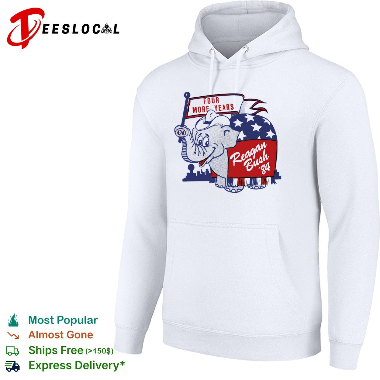 Reagan Bush 84 Four More Years Republican Party Elephant Mascot shirt