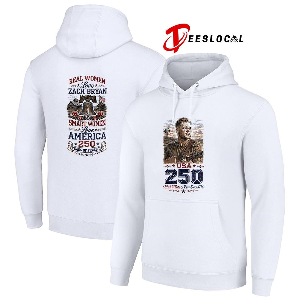 Real women love Zach Bryan smart women love America 250 years of freedom shirt